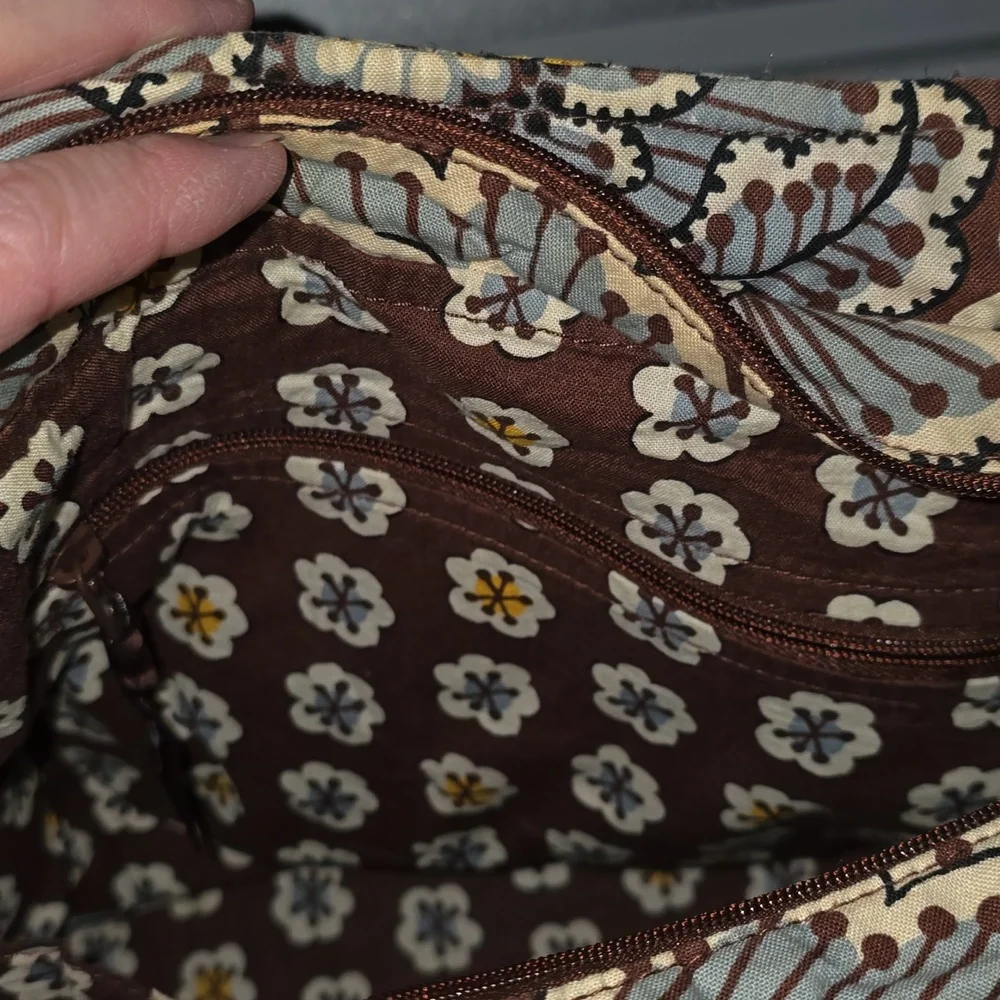 Vera Bradley Laptop Bag with Blue/Brown Quited Pattern
